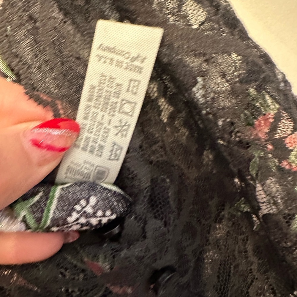 Vintage 90βs/Y2K Era Vassarette Floral & Black Lace Bodysuit Size Large - Picture 5 of 10